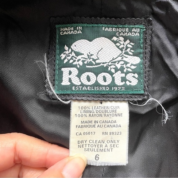 Vintage 90s Y2K Roots Black 100% Leather Straight Cut Mid Length Car Coat - 6/S - Picture 7 of 14